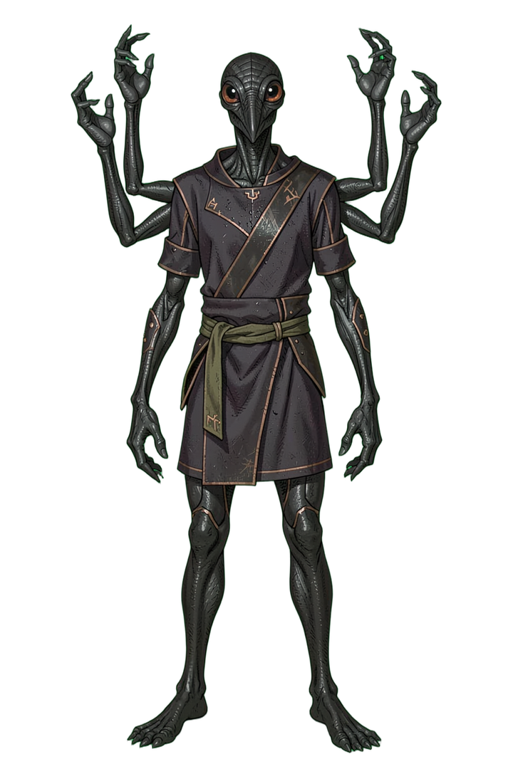 Example male Artrell adventurer