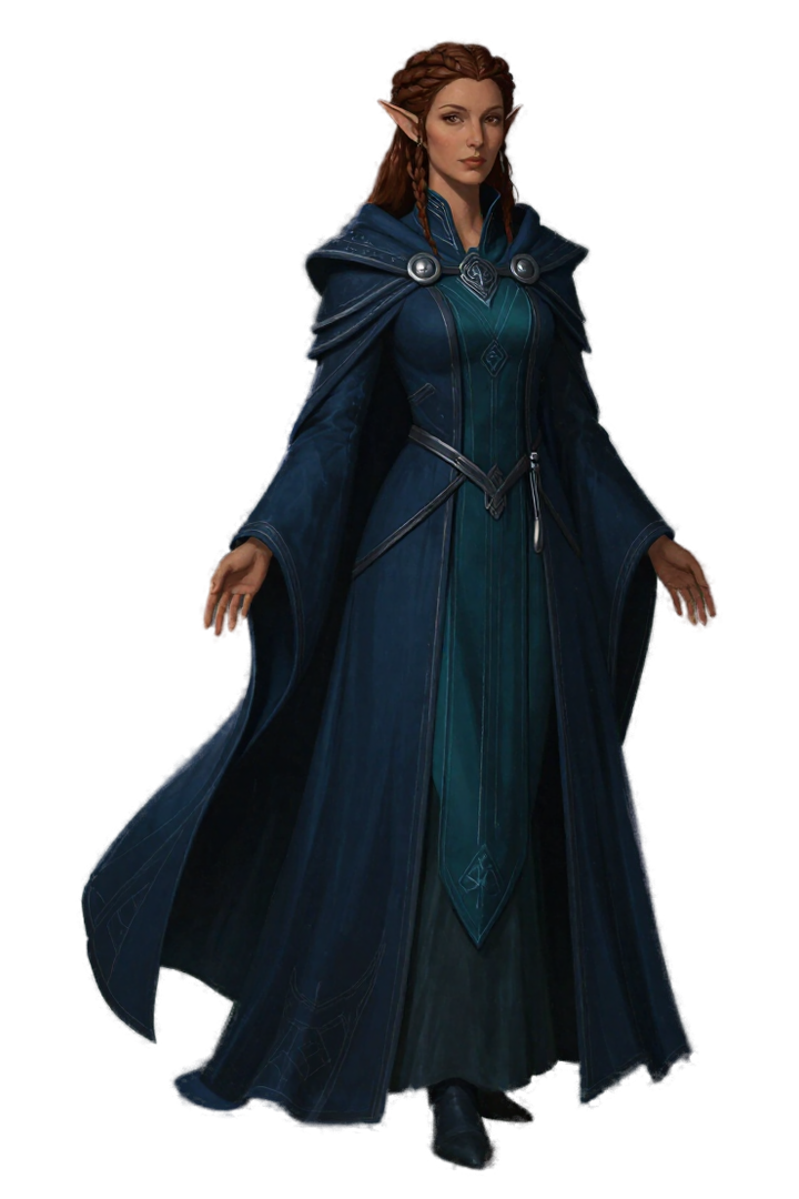 Example female Elf adventurer