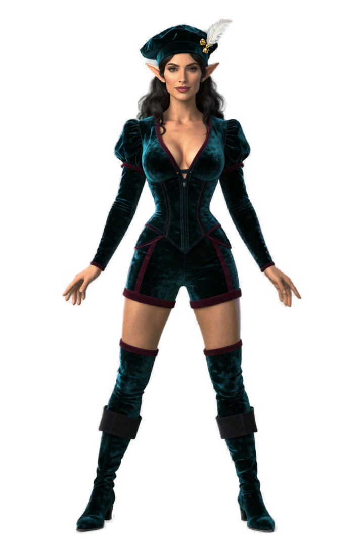 Example female Half Elf adventurer