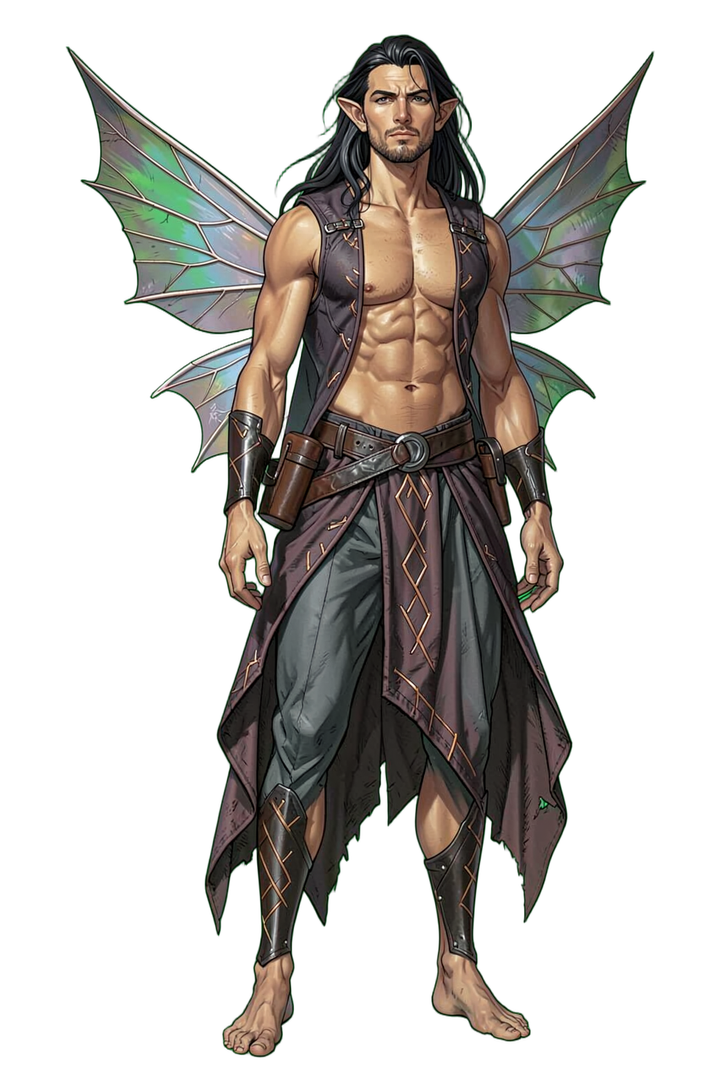 Example male Faerie adventurer