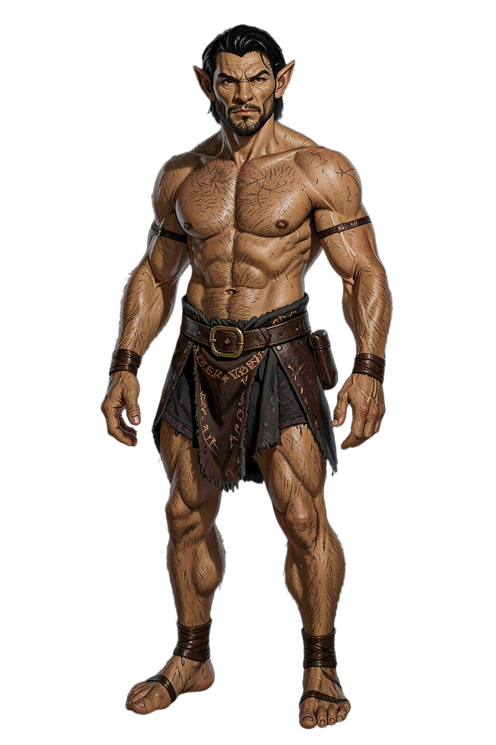 Example male Half Orc adventurer