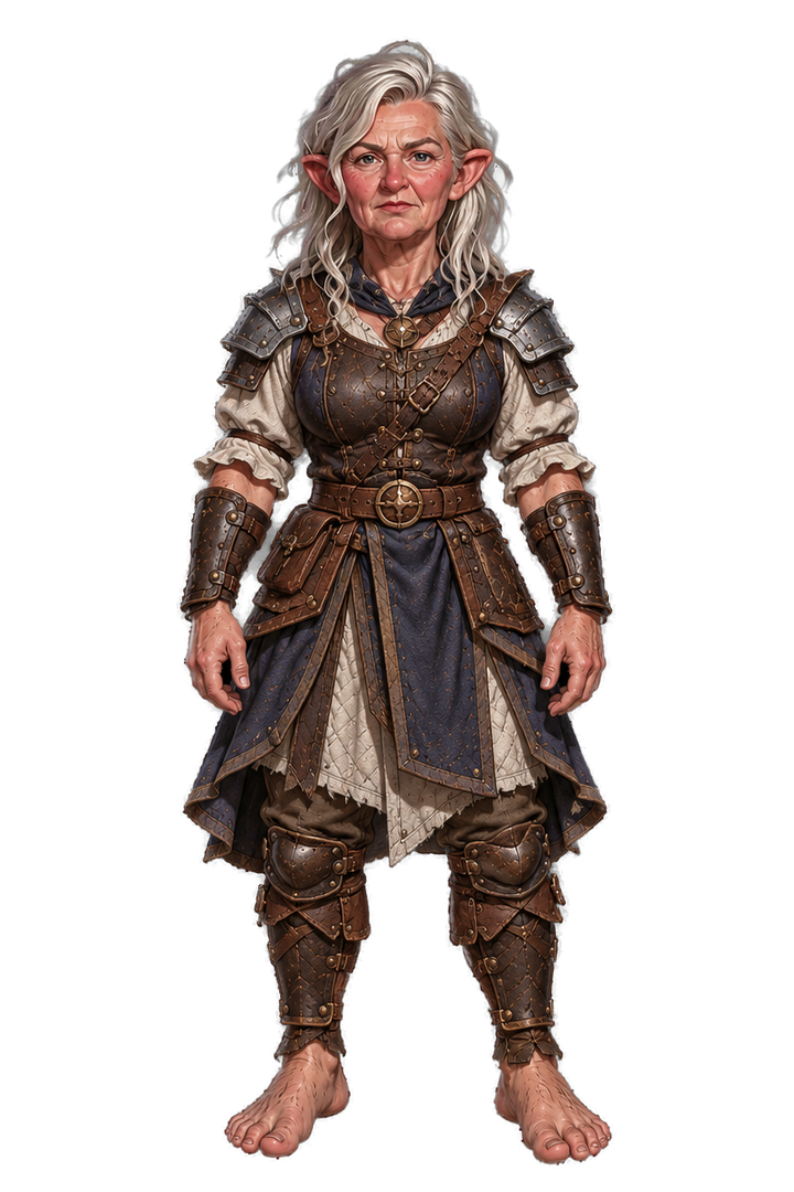 Example female Halfling adventurer