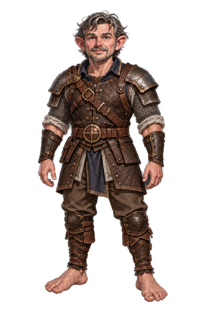 Example male Halfling adventurer