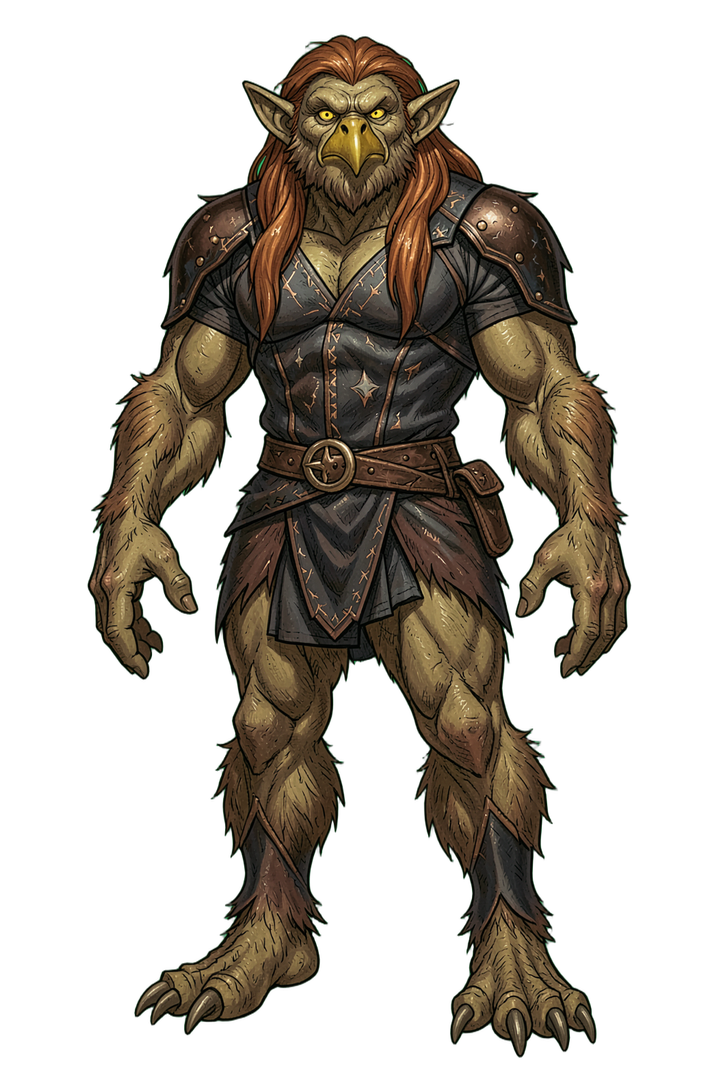 Example male Orc adventurer