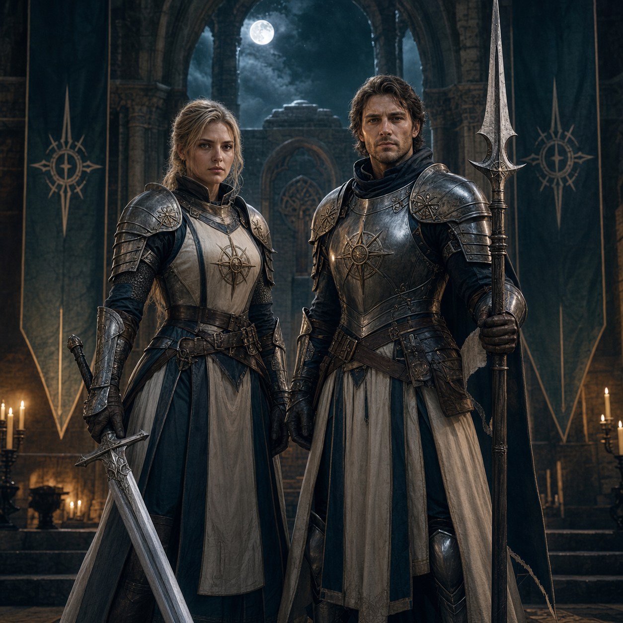 A woman and a man of the Templar class